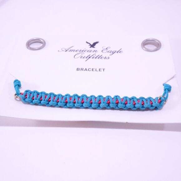 American Eagle Outfitters AEO Turquoise Red Woven Bracelet NWT 12 Set 6 PCS - Picture 2 of 8